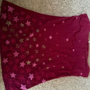 Anchor blue  Star-Print Burgundy Skirt